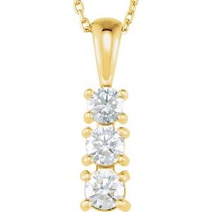 14K Yellow 1/3 CTW Lab-Grown Diamond 18" Necklace