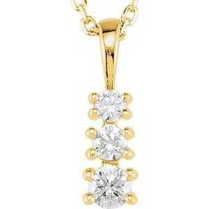 14K Yellow 1/6 CTW Lab-Grown Diamond 18" Necklace