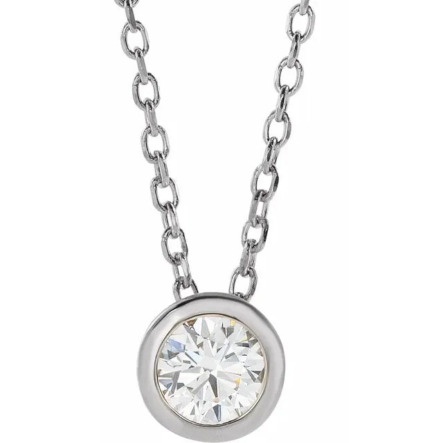 Lab-Grown Diamond Bezel-Set 16-18" Necklace