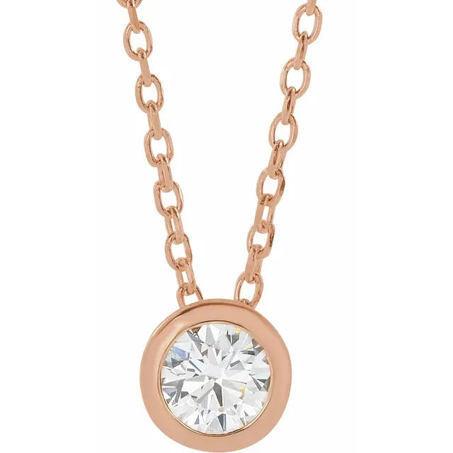 Lab-Grown Diamond Bezel-Set 16-18" Necklace