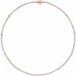 14K Rose 4 CTW Lab-Grown Diamond Line 16" Necklace