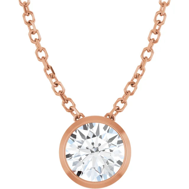 Lab-Grown Diamond Bezel-Set 16-18" Necklace