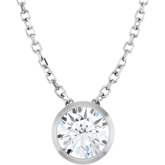 Lab-Grown Diamond Bezel-Set 16-18" Necklace