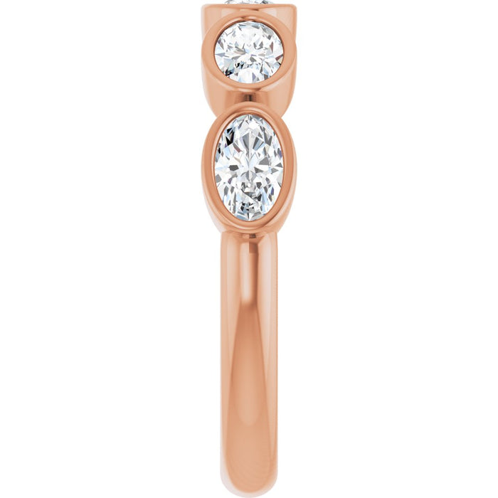 14K Rose 1 CTW Oval Lab-Grown Diamond Anniversary Band