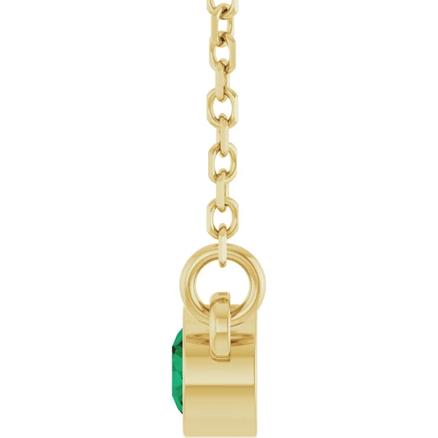 Lab-Grown Emerald Solitaire 16" Necklace