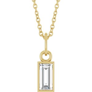14K Yellow 3/8 CT Lab-Grown Diamond Bezel-Set 16-18" Necklace