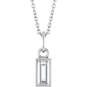 Sterling Silver 3/8 CT Lab-Grown Diamond Bezel-Set 16-18" Necklace
