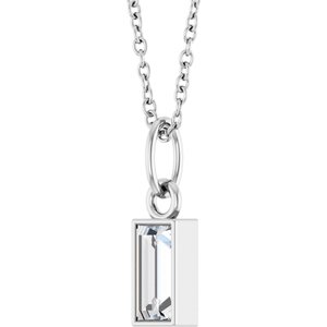 Platinum 3/8 CT Lab-Grown Diamond Bezel-Set 16-18" Necklace