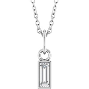 Sterling Silver 1/6 CT Lab-Grown Diamond Bezel-Set 16-18" Necklace