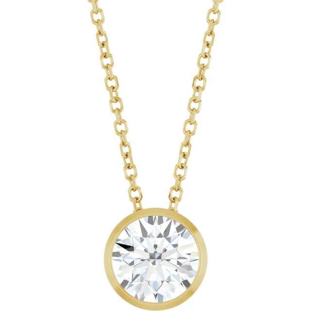 Lab-Grown Diamond Bezel-Set 16-18" Necklace