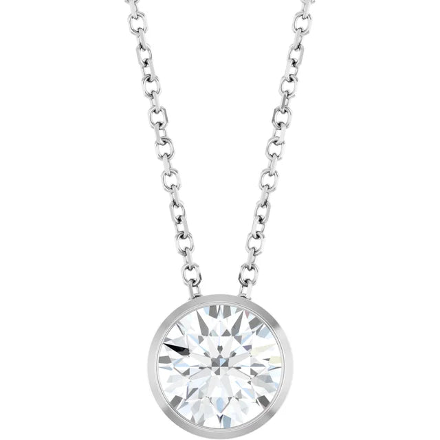 Lab-Grown Diamond Bezel-Set 16-18" Necklace