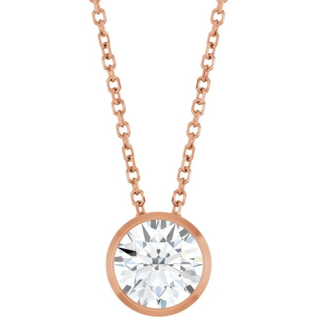 Lab-Grown Diamond Bezel-Set 16-18" Necklace