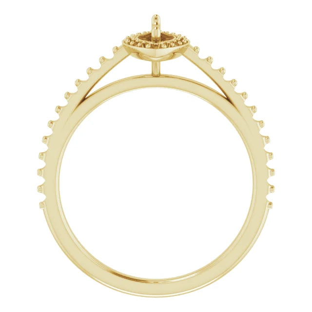14K Yellow Marquise Halo Lab-Grown Diamond Engagement Ring Mounting