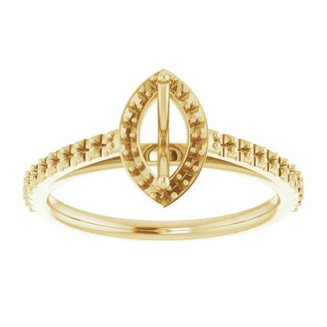 14K Yellow Marquise Halo Lab-Grown Diamond Engagement Ring Mounting