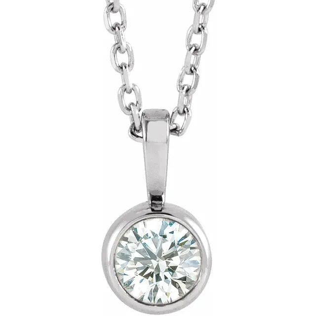 Lab-Grown Diamond Bezel-Set 16-18" Necklace