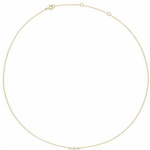 14K Yellow 1/4 CT Lab-Grown Diamond 16-18" Necklace