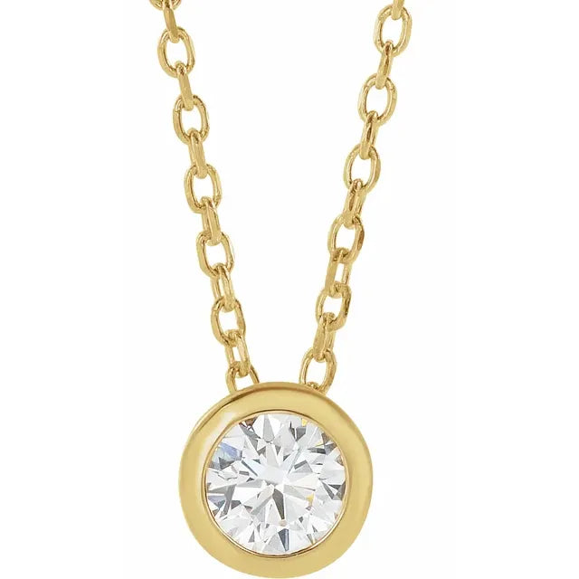 Lab-Grown Diamond Bezel-Set 16-18" Necklace