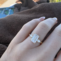 custom-emerald-cut-three-stone-engagement-ring-yellow-gold-haejin-jewelry-nyc Haejin Jewelry Review Williamsburg Brooklyn