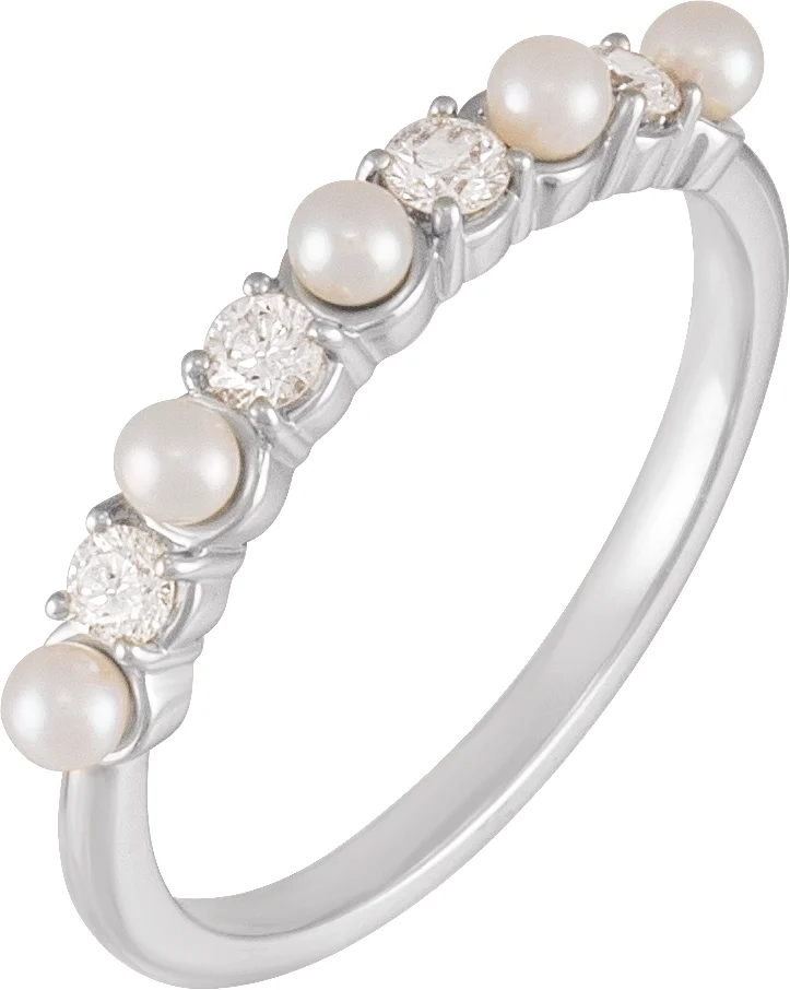 Pearl Anniversary Band engagement ring setting