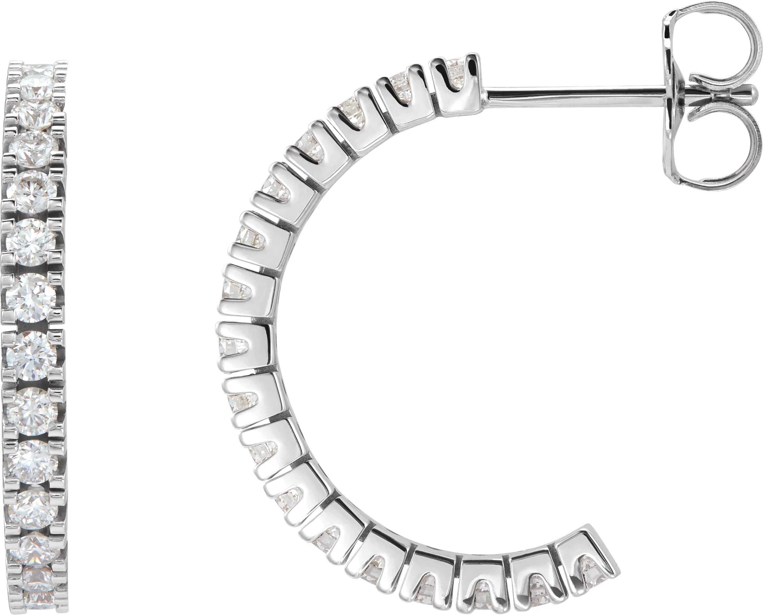 Accented Hoop Earrings in 14K Yellow Gold | Haejin Jewelry Brooklyn