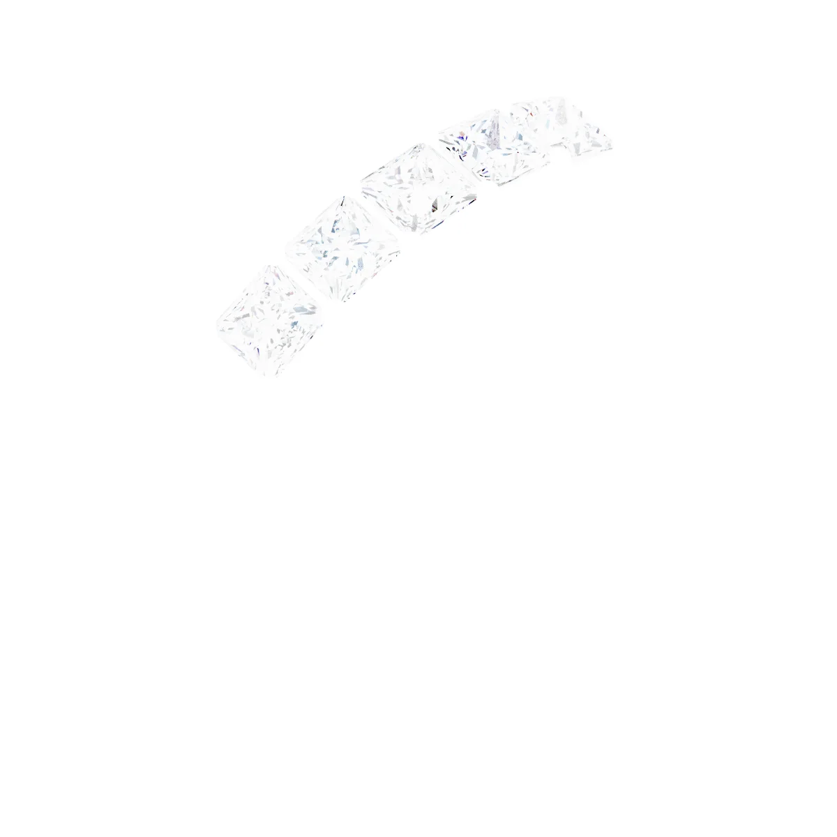 Beveled-Edge Five-Stone Band engagement ring setting