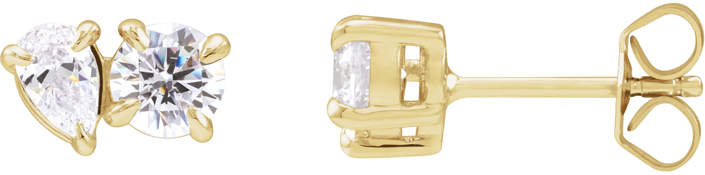 Lab-Grown Diamond Two-Stone Stud Earrings engagement ring setting