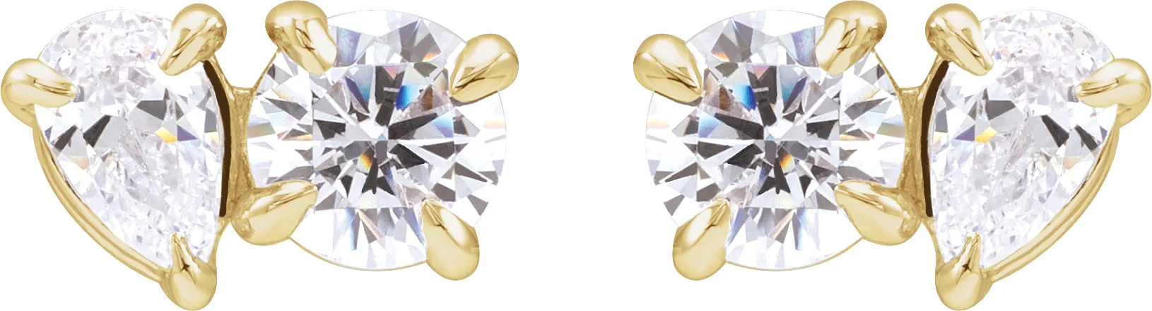 Lab-Grown Diamond Two-Stone Stud Earrings view 2