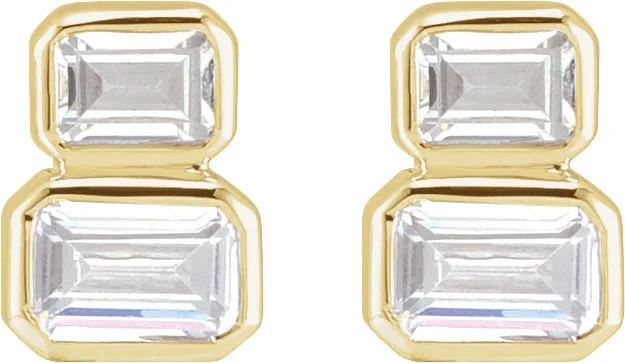 Lab-Grown Diamond Two-Stone Stud Earrings view 2