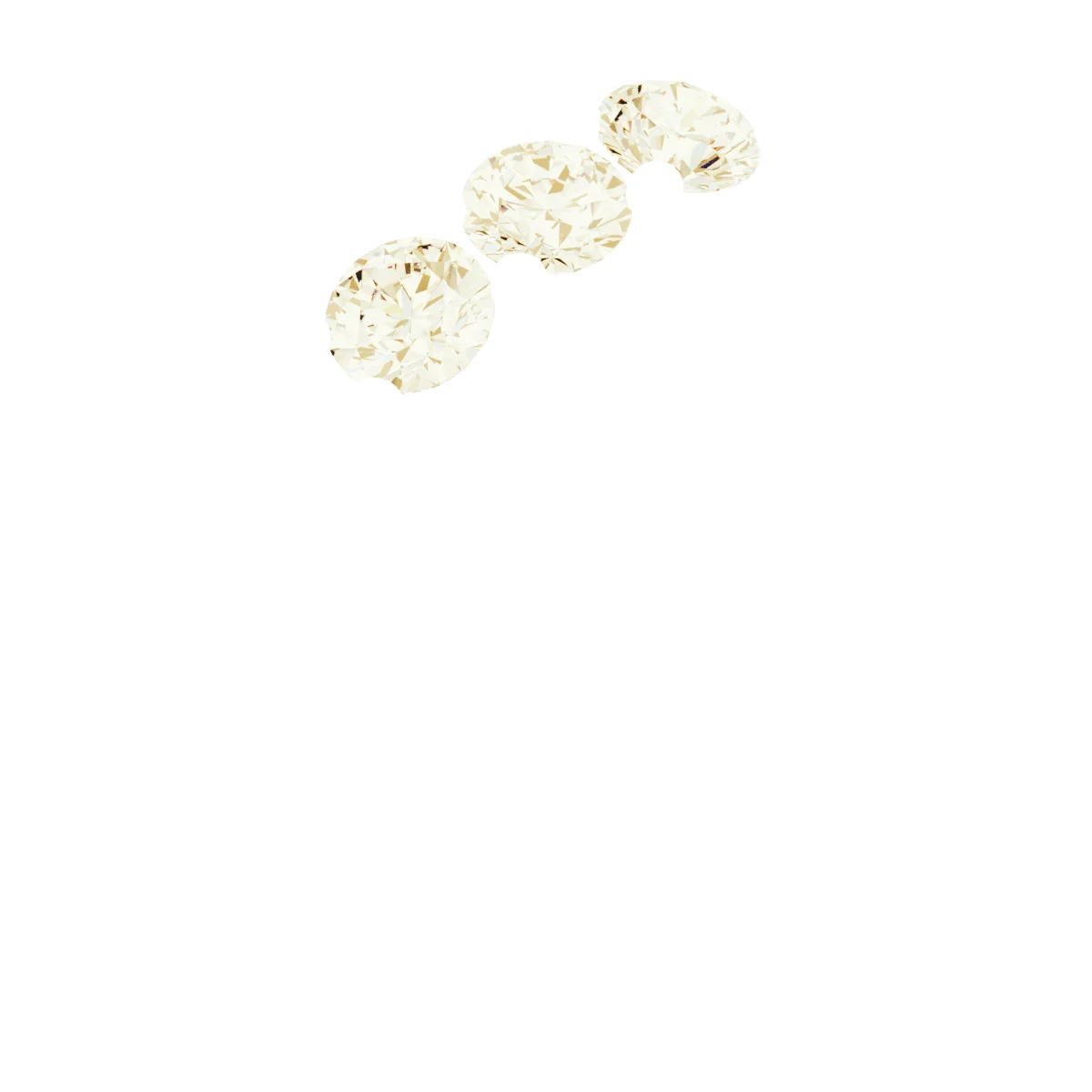 Sculptural Three-Stone Anniversary Band band in 14K White Gold | Haejin Jewelry Brooklyn