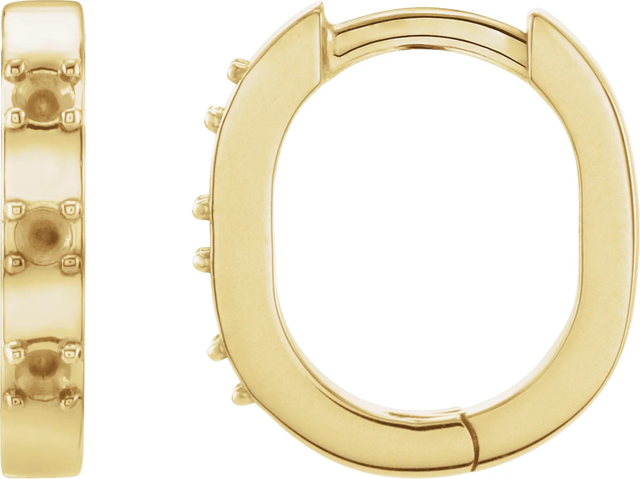 Elongated Hoop Earrings engagement ring setting