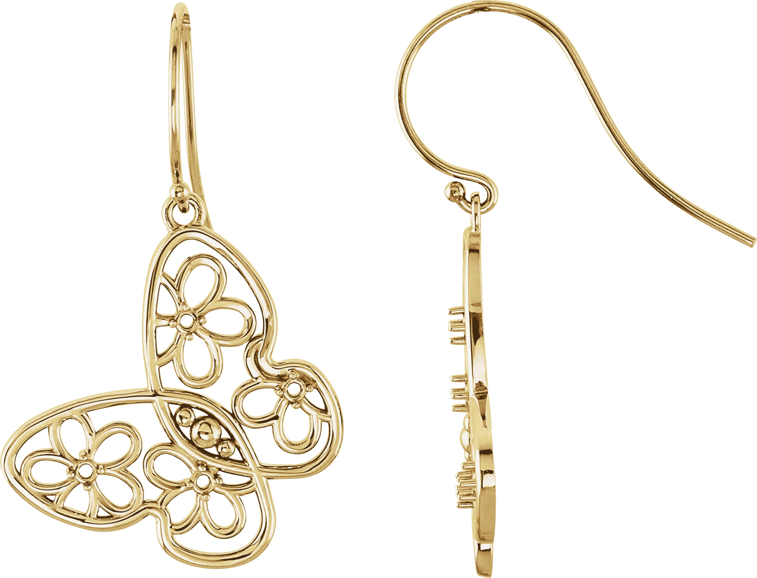 Floral Butterfly Earrings engagement ring setting