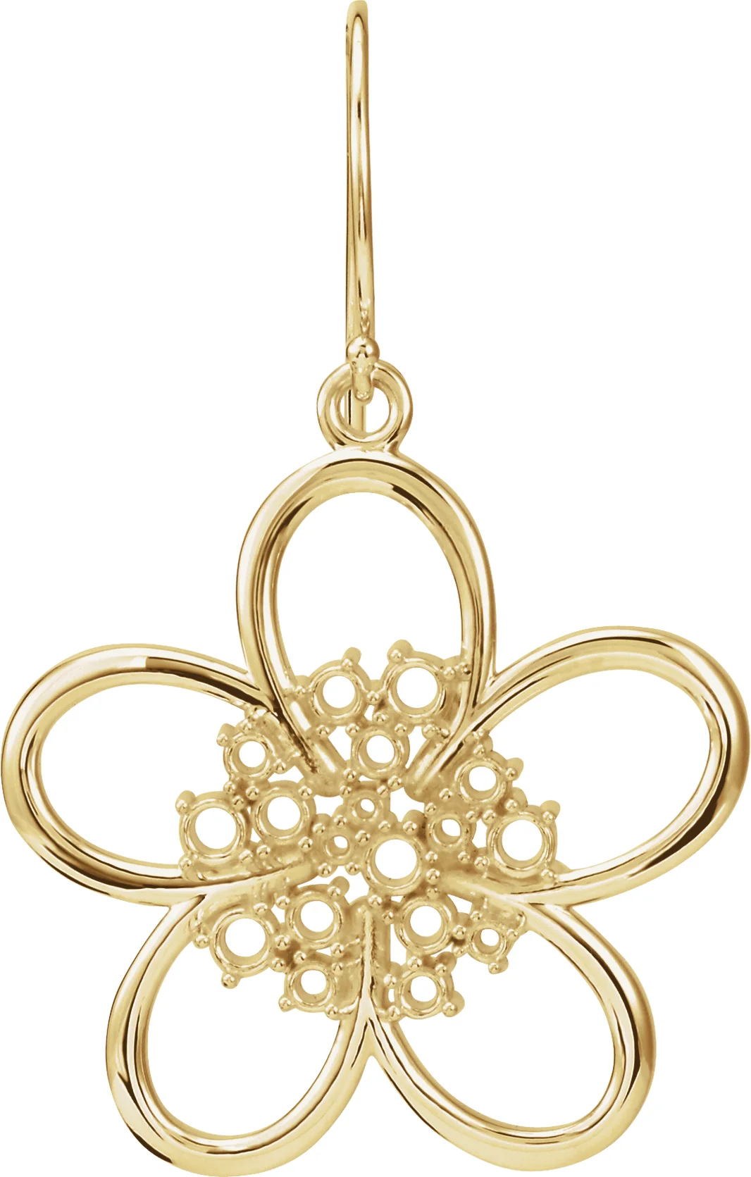 Flower Earrings engagement ring setting