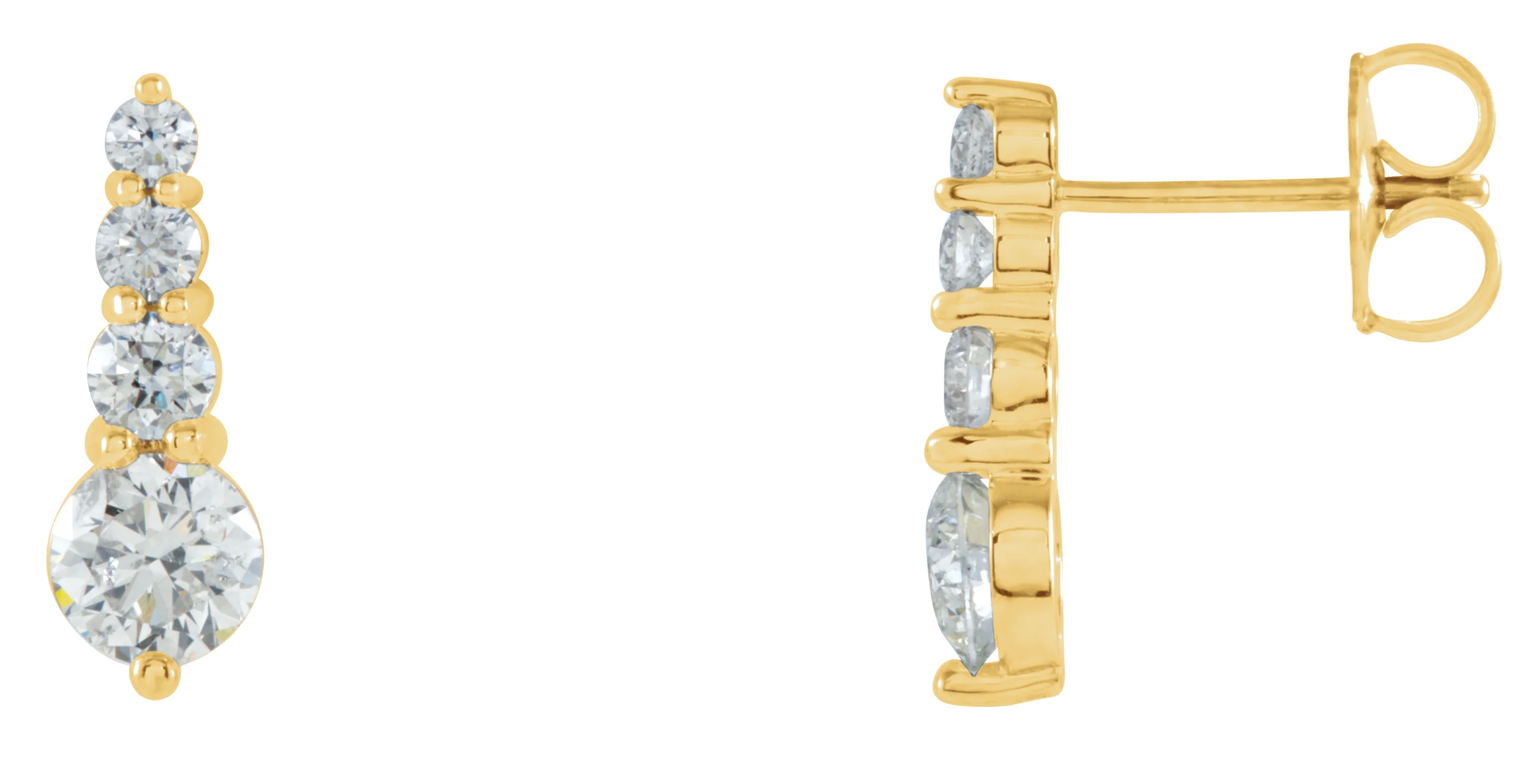 Journey Earrings in 14K Yellow Gold | Haejin Jewelry Brooklyn
