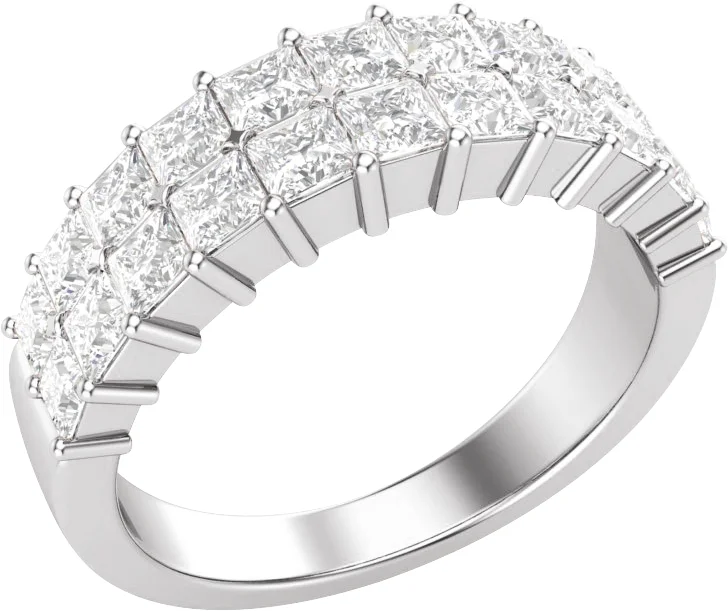 Double Row Anniversary Band engagement ring setting