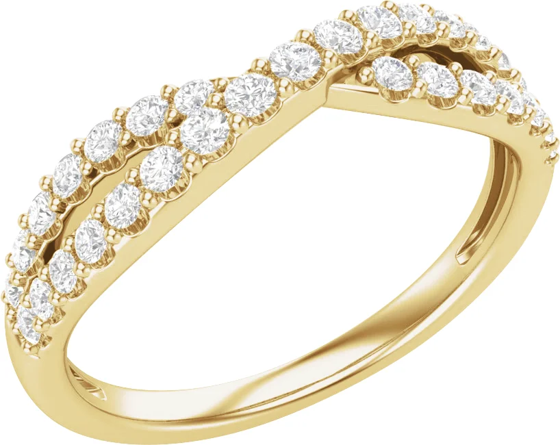 Criss-Cross Anniversary Band band in 14K White Gold | Haejin Jewelry Brooklyn