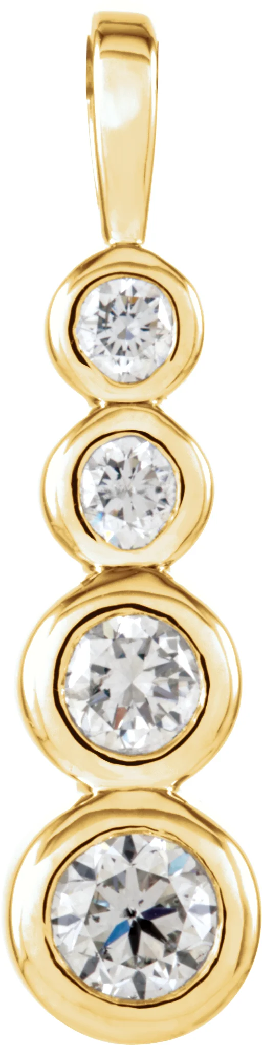 Journey Graduated Bezel-Set Pendant engagement ring setting