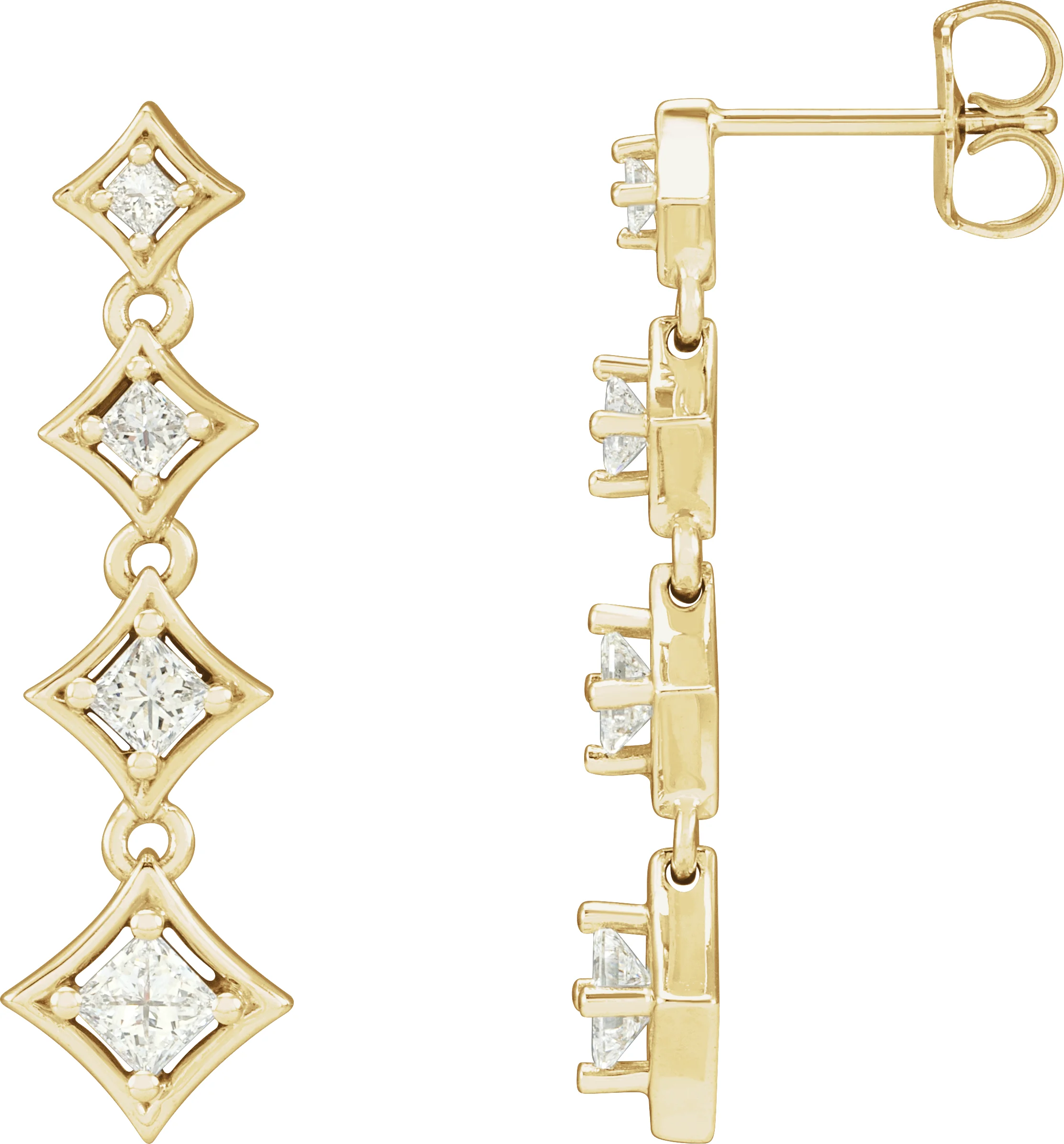 Journey Earrings in 14K Yellow Gold | Haejin Jewelry Brooklyn