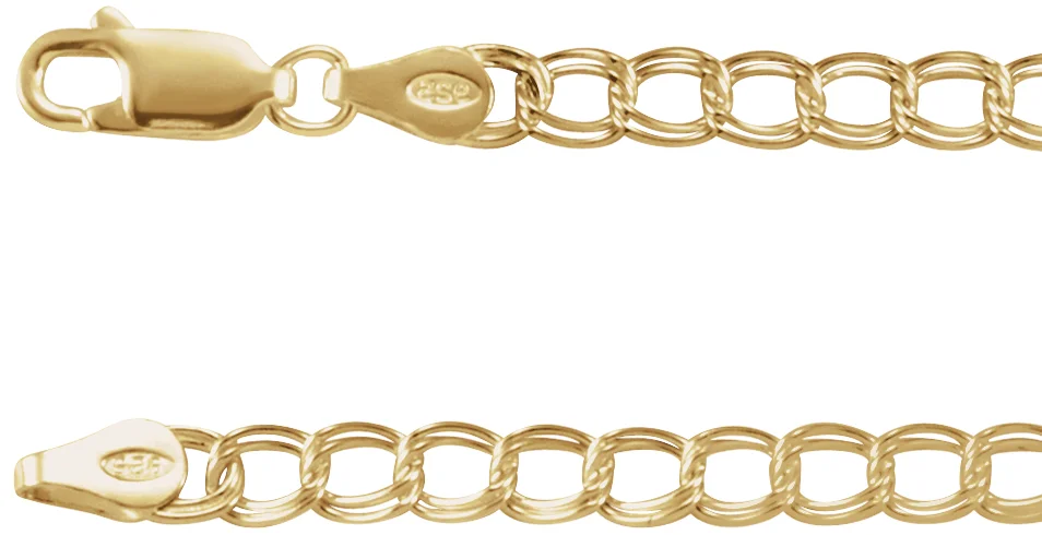 4 mm Double Link Curb Chain engagement ring setting