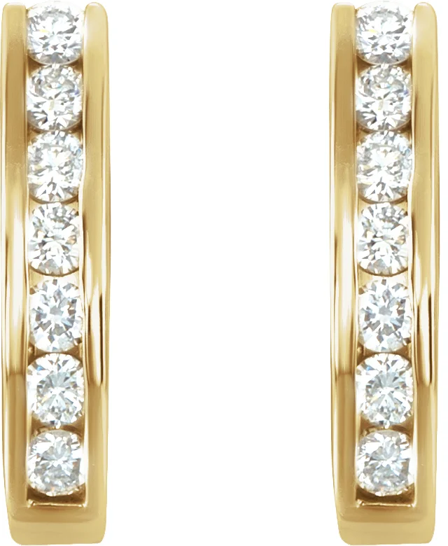 Channel-Set J-Hoop Earrings view 2