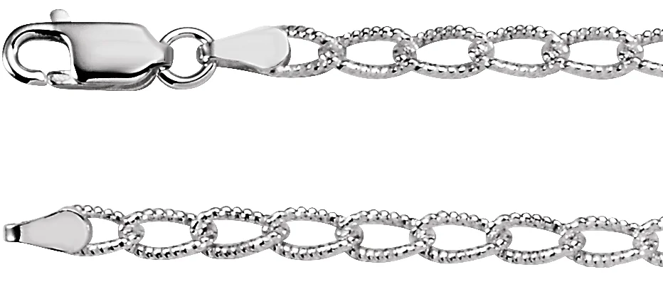 3 mm Curb Chain engagement ring setting
