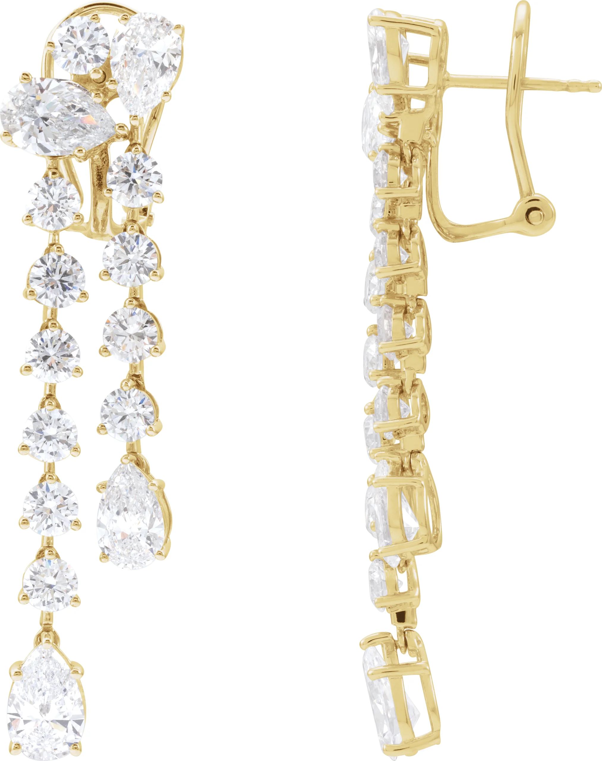 Lab-Grown Diamond Dangle Earrings in 14K Yellow Gold | Haejin Jewelry Brooklyn