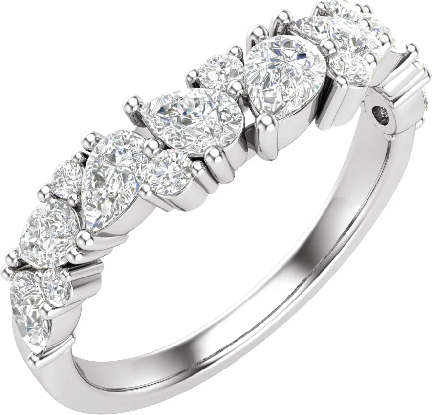 Soft Arc band in 14K White Gold | Haejin Jewelry Brooklyn