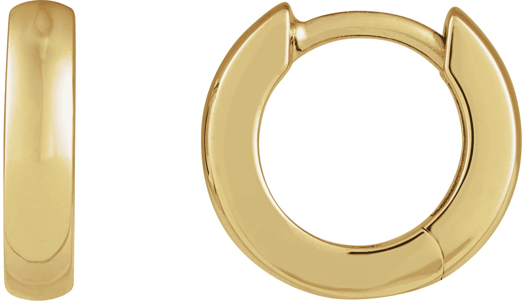 Hinged Hoop Earrings in 14K Yellow Gold | Haejin Jewelry Brooklyn