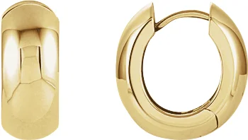 Hinged Hoop Earrings in 14K Yellow Gold | Haejin Jewelry Brooklyn