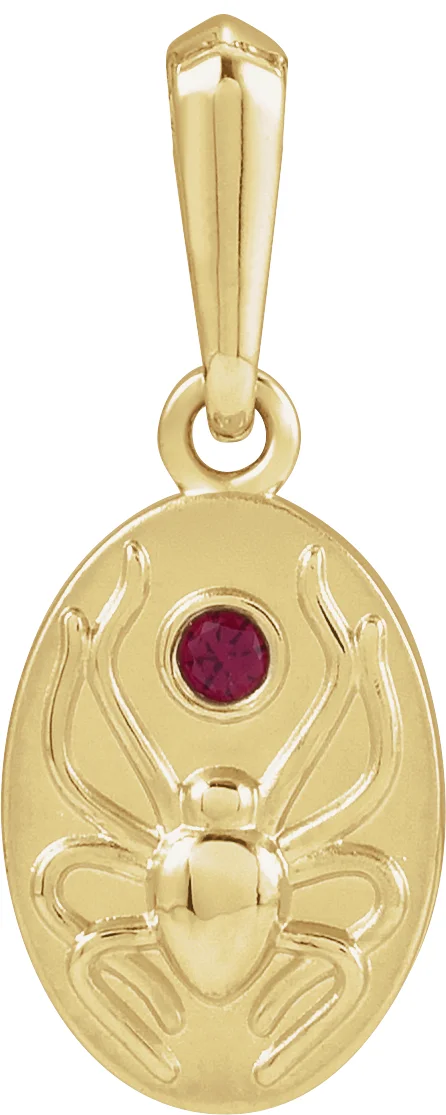 Accented Spider Necklace or Pendant in 14K Yellow Gold | Haejin Jewelry Brooklyn