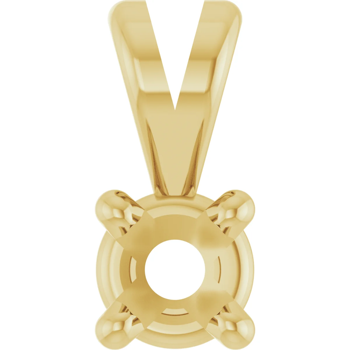 Round 4-Prong Basket Pendant  engagement ring setting