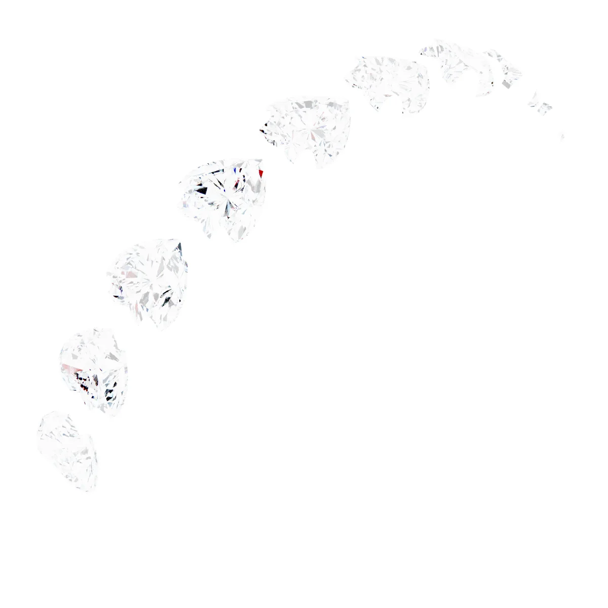 Nine-Stone Heart Anniversary Band band in 14K White Gold | Haejin Jewelry Brooklyn