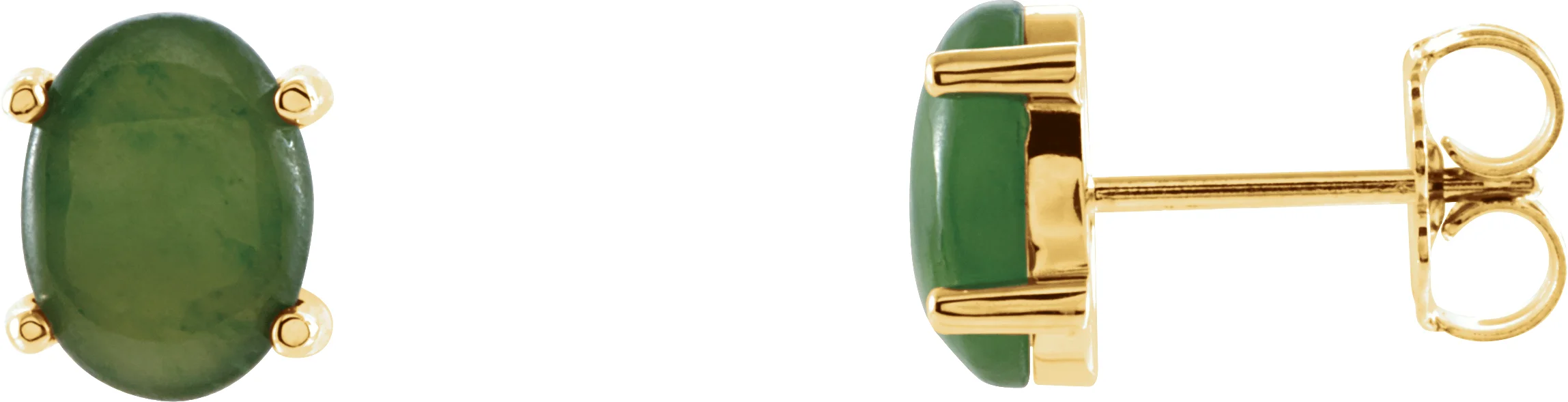 Oval 4-Prong Cabochon Earrings engagement ring setting