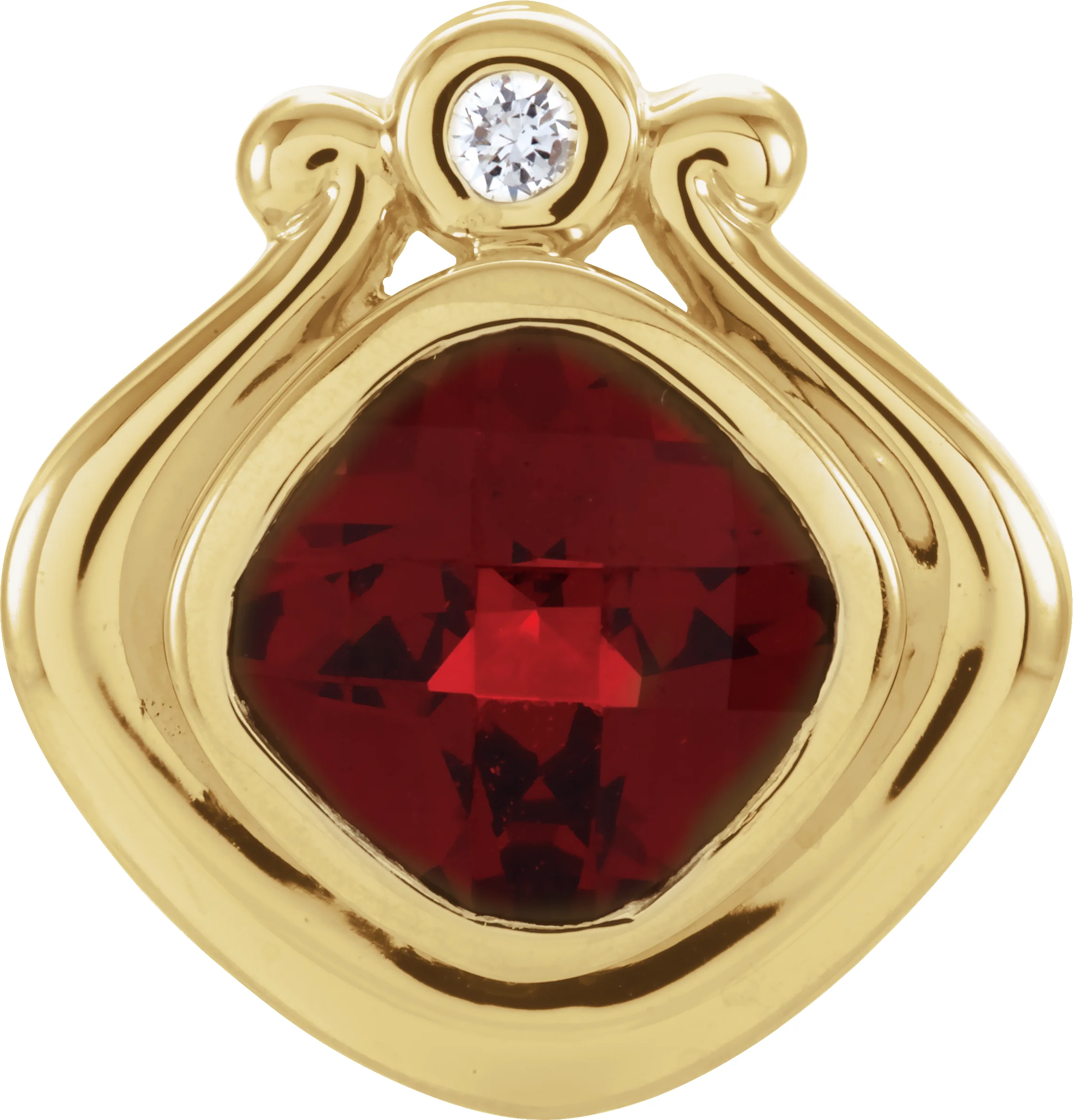 Accented Bezel-Set Pendant engagement ring setting