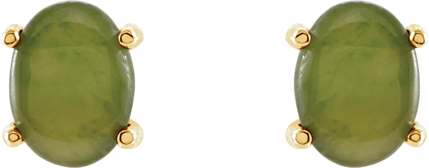 Oval 4-Prong Cabochon Earrings view 2